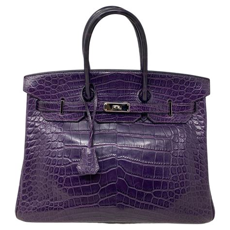 hermes purple crocodile birkin|hermes birkin crocodile price.